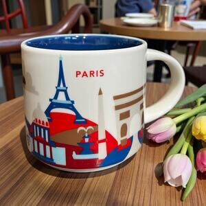 Starbucks Paris France You Are Here Collection 14oz Ceramic Coffee Mug 2018 EUC